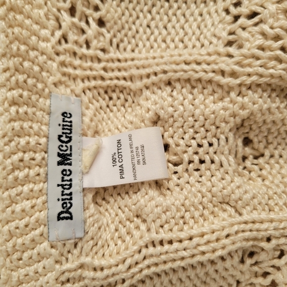 Deirdre McGuire Pima Cotton Bouncle Knit Long cream Cardigan - Picture 9 of 9